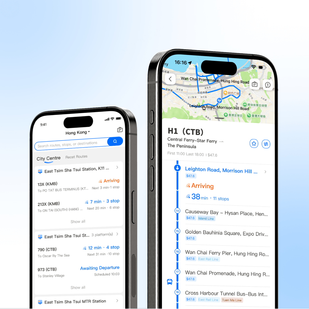 Busio mobile app interface showing real-time bus tracking
