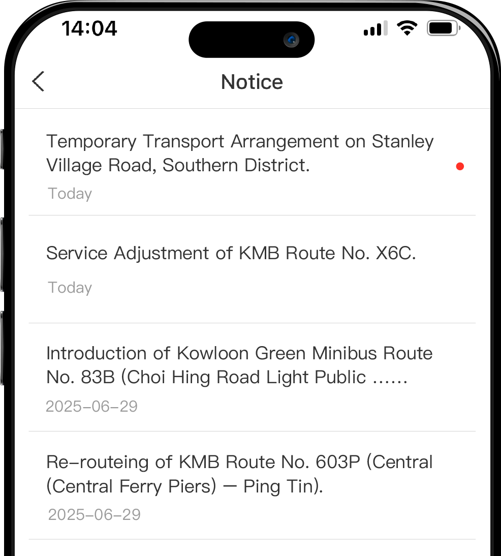 Busio app showing real-time updated route change alerts