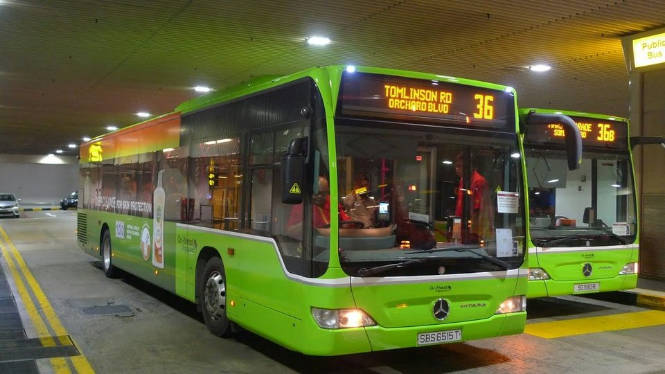 Real-time commute on Bus 36 in Singapore city, captured in action
