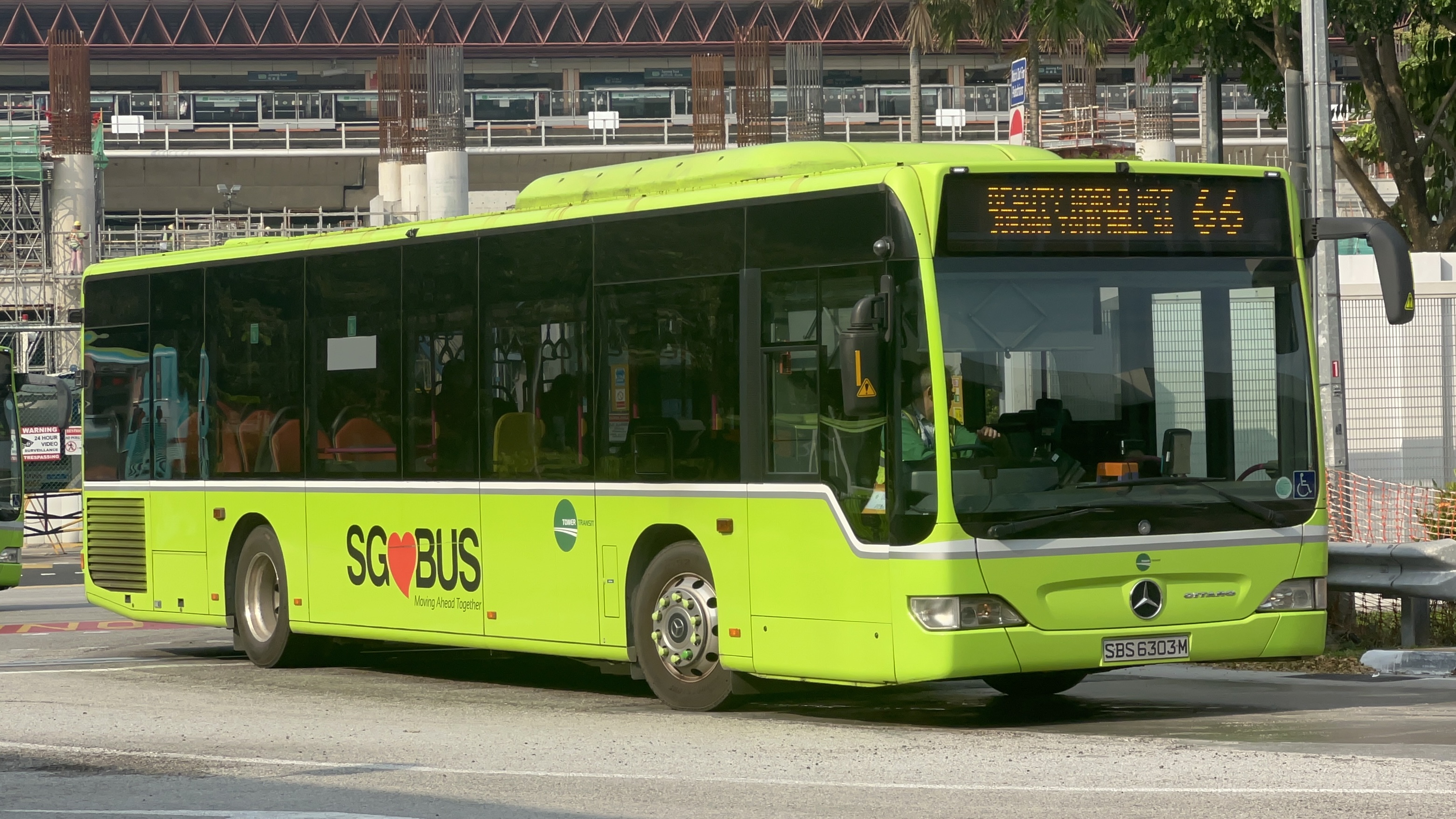 Singapore Bus 66 running in daytime