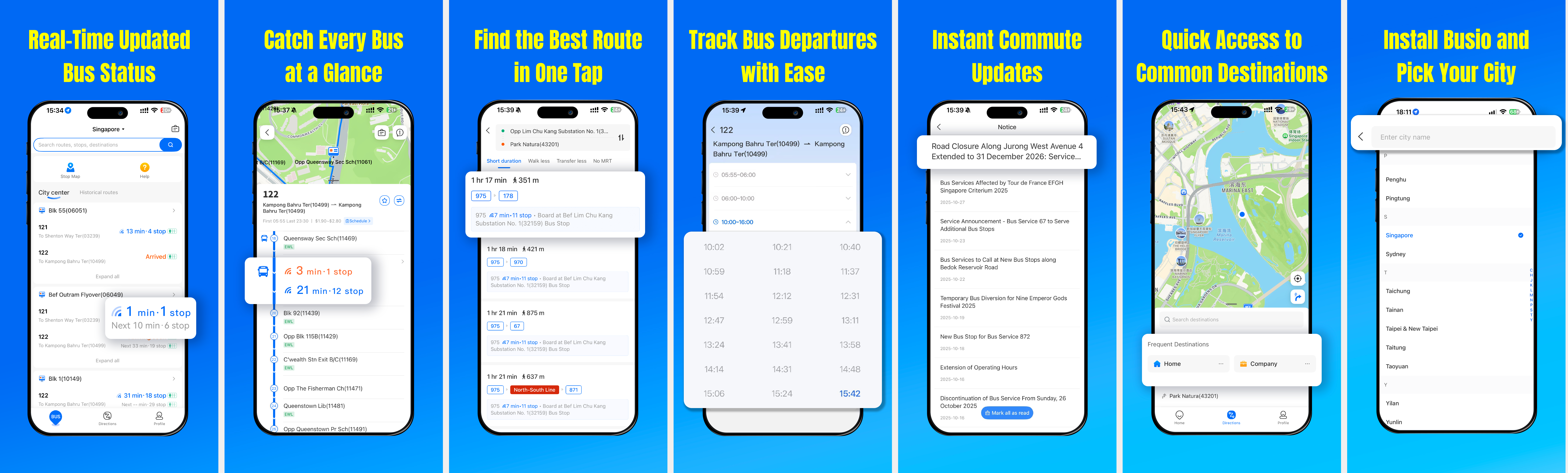 features of busio app in singapore